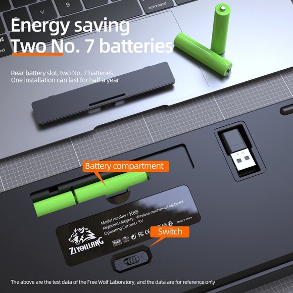 Zhiyoulang K68 Bluetooth wireless dual-mode game mechanical keyboard - Picture 11 of 14